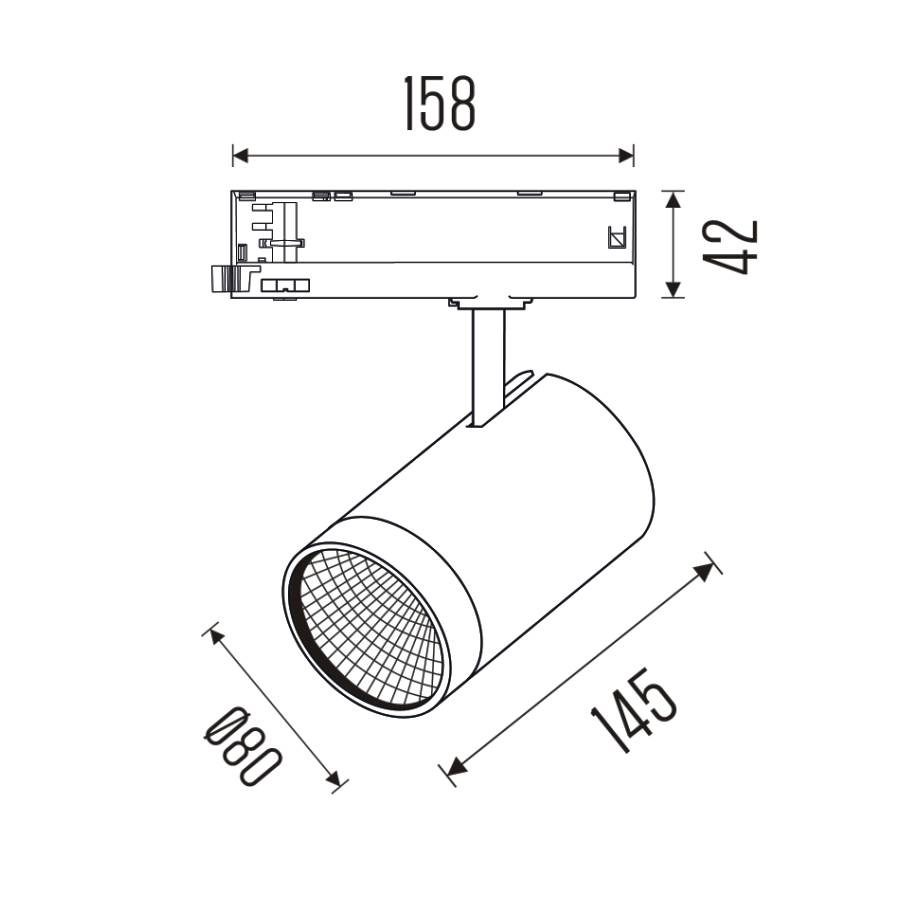 The Weda HE X-Flip 3-fase LED railspot - Afbeelding 4
